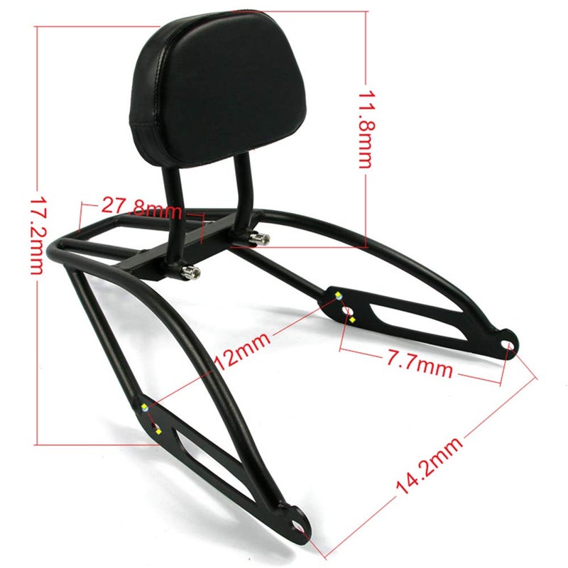 COBIKE Motorcycle Detachable Passenger Backrest Sissy Bar with Luggage Rack for Harley Street 750 500 XG750 XG500 2015-2018 - Image 3